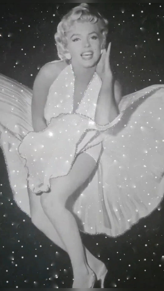 Marilyn Monroe "White Dress" Glitter Canvas